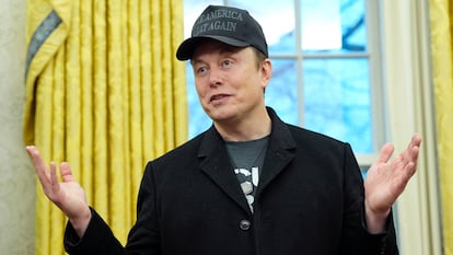 Elon Musk en el Despacho Oval de la Casa Blanca, este martes en Washington.