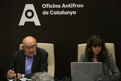 El director de la Oficina Antifraude de Cataluña, Miguel Ángel Gimeno, en la presentación de un barómetro de corrupción.