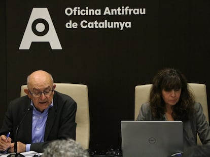 El director de la Oficina Antifraude de Cataluña, Miguel Ángel Gimeno, en la presentación de un barómetro de corrupción.