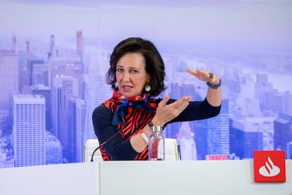 Ana Botín, presidenta del Banco Santander, en la presentación de los resultados de 2019 el pasado enero.