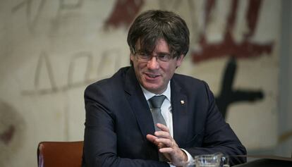 Carles Puigdemont, aquest dimarts al Palau de la Generalitat. 