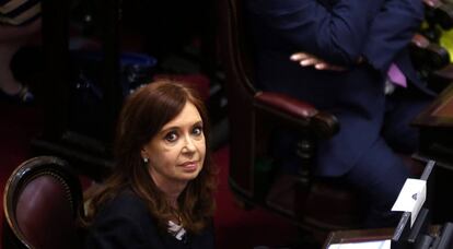 Cristina Fernández, el día que asumió como senadora.