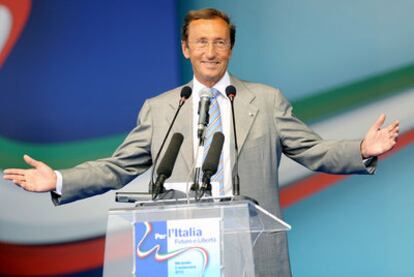 Gianfranco Fini, durante el discurso pronunciado en Mirabello.