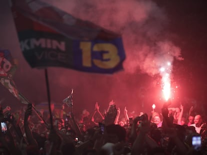 Simpatizantes de Lula celebran la victoria en las calles de São Paulo.