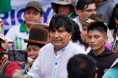 Evo Morales en el 30 aniversario del partido político, IPSP, en Cochabamba, Bolivia, el 29 de marzo de 2025.