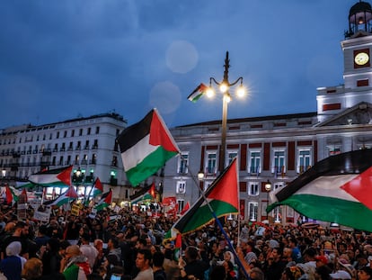 Manifestación el pasado domingo en Madrid en apoyo al pueblo palestino.