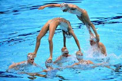 El equipo español de natación sincronizada.