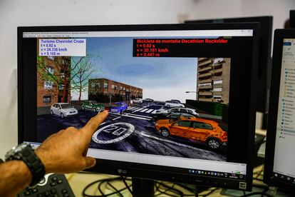 Reconstrucción de un accidente realizada por el EPRAT de Madrid.