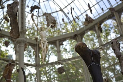 Detalle de la obrsa expuestas en el Palacio de Cristal.