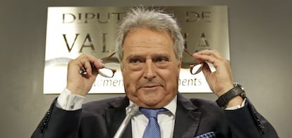 El presidente de la Diputación de Valencia, Alfonso Rus, ayer tras aceptar la creación de una comisión de investigación.
