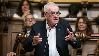 Intervención de Ernest Maragall en un pleno del Parlament el año pasado.