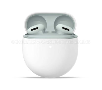 Auriculares Google Pixel Buds 2a con su funda y color verde