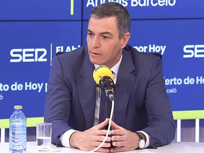 Pedro Sánchez, presidente del Gobierno, en la entrevista esta mañana en Cadena SER.