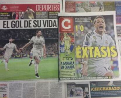 La prensa mexicana recoge el gol de Chicharito en portada.