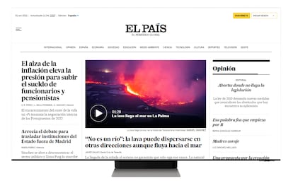 Con el rediseño, EL PAÍS apuesta por una portada más corta, resaltando los temas propios y limitando su longitud, que pasa de 25 scrolls a 15.