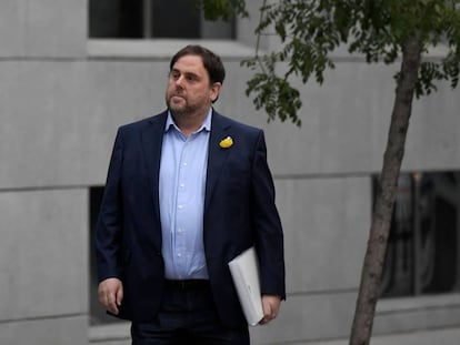 Oriol Junqueras, este jueves a su llegada a la Audiencia Nacional.