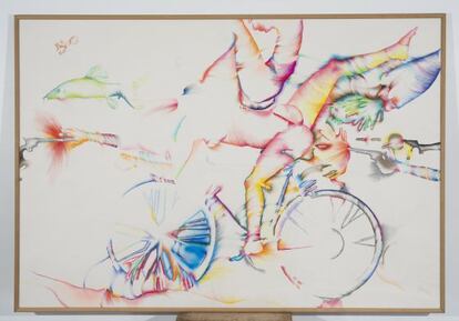 'Lick the tyre of my bicycle', 1974, de Marisol.