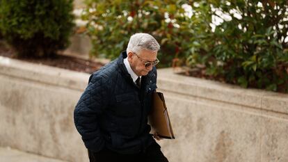 Guillermo Chamorro entra en la Audiencia Provincial de Madrid en diciembre de 2022.