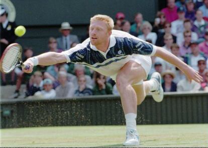 Boris Becker, en la final del torneo de Wimbledon de 1995, en la que perdió ante Pete Sampras.