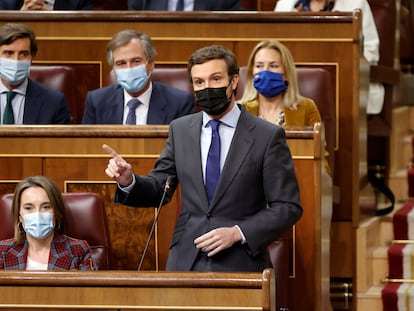 Pablo Casado, en el Congreso de los Diputados en Madrid, el miércoles.