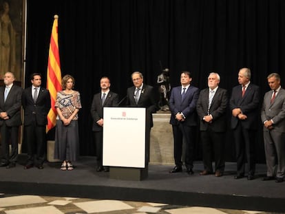 El presidente de la Generalitat, Quim Torra, recibe el pasado jueves al cuerpo consular acreditado en Cataluña.
