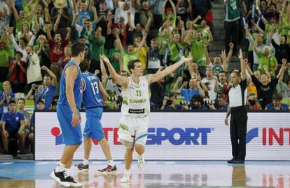 Goran Dragic durante el partido entre Italia y Eslovenia.