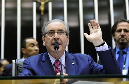 Eduardo Cunha, no Congresso. 