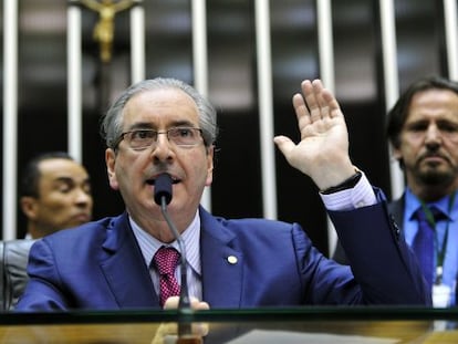 Eduardo Cunha, no Congresso. 