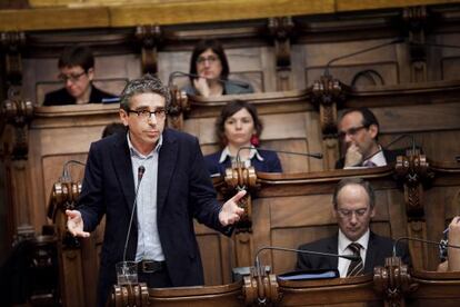 Jordi Martí, en el pleno del Ayuntamiento de Barcelona.