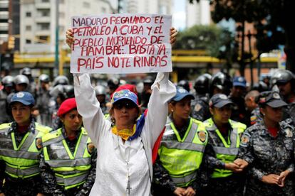 Protesto contra o presidente Maduro.