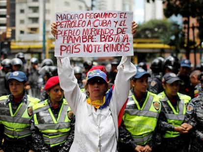 Protesta contra el presidente Maduro.