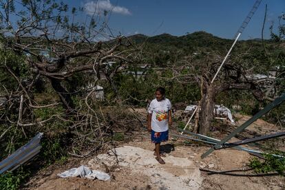Marisela Contreras Santos, pobladora de San Isidro Gallinero que perdió su casa en el huracán.