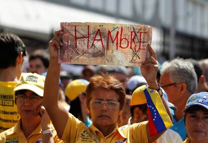 Los venezolanos salieron a las calles en Caracas para protestar.