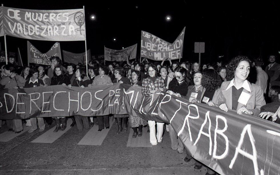 Manifestación en Madrid del Día Internacional de la Mujer, el 8 de marzo de 1978, bajo el lema 