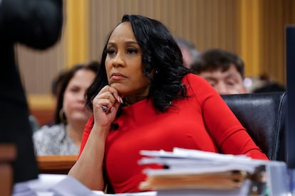 La fiscal Fani Willis, en el juzgado del condado de Fulton, Atlanta, Georgia, el 1 de marzo de 2024.