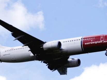 Uno de los aviones Boeing 737-800 de Norwegian. 