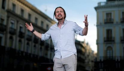 Pablo Iglesias en Madrid el d&iacute;a 20 de mayo.