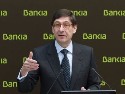 El presiente de Bankia, Jos&eacute; Ignacio Goirigolzarri, en la presentaci&oacute;n de resultados de este s&aacute;bado.