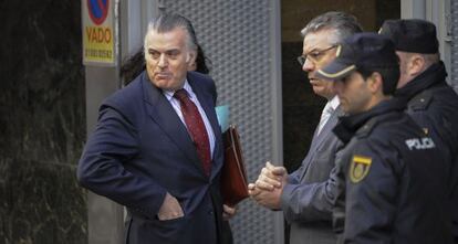 Luis Bárcenas, a su llegada a la Audiencia Nacional en febrero.