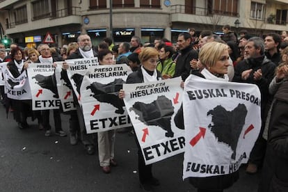 Las calles de Bilbao fueron escenario, hace un año, de otra manifestación por los presos de ETA.