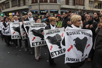 Las calles de Bilbao fueron escenario, hace un a&ntilde;o, de otra manifestaci&oacute;n por los presos de ETA.