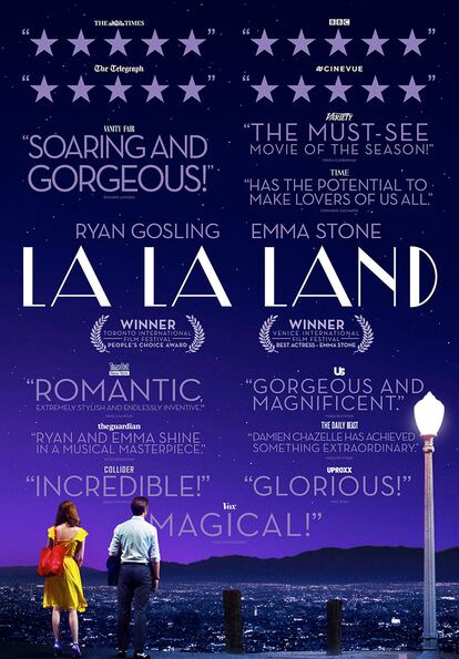 Uno de los carteles de ‘La la land’ en su estreno en España