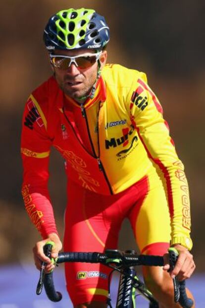 Alejandro Valverde, en un entrenamiento.