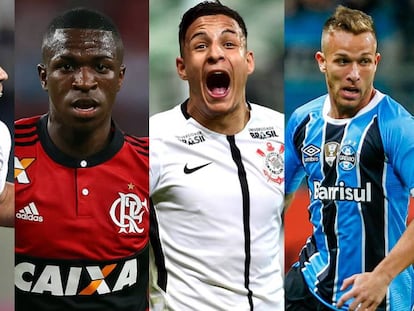 Paulinho, Vinicius Jr, Arana e Arthur: revelações do futebol nacional.