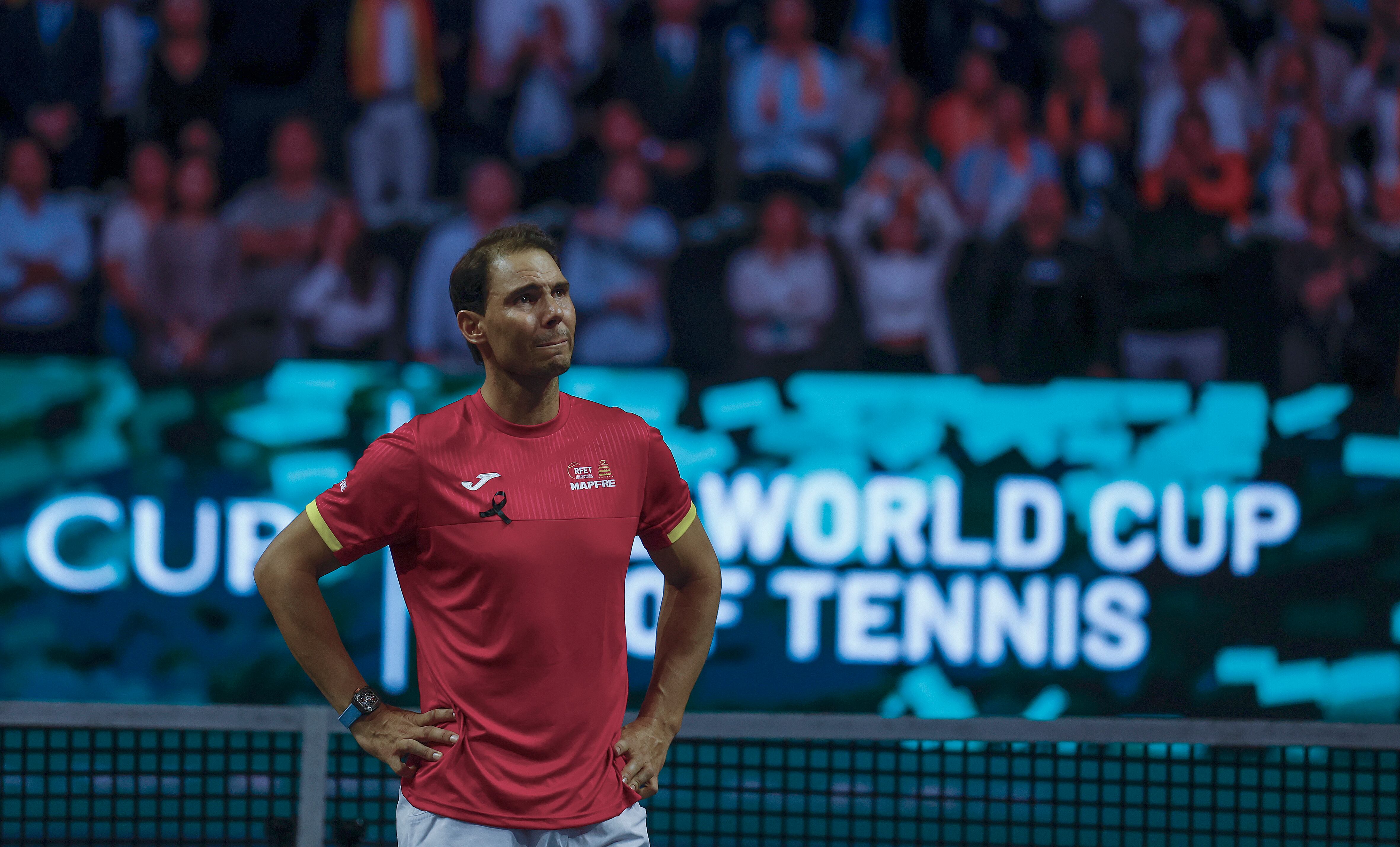 Nadal, en el homenaje a su carrera en la madrugada del miércoles en el Palacio de los Deportes Martín Carpena (Málaga).