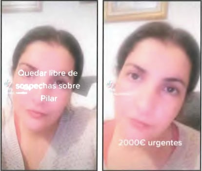 Capturas de pantalla de los vdeos que subi a Tiktok la acusada de matar a la presidenta de su comunidad de vecinos en Madrid en 2023.