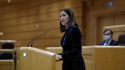 La senadora Ruth Goñi interviene durante una sesión plenaria en la Cámara alta.