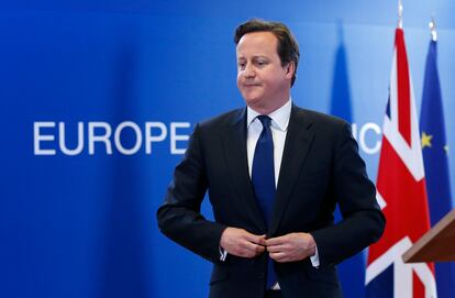 David Cameron, durante una cumbre de líderes de la Unión Europea en Bruselas, el 22 de mayo de 2013.