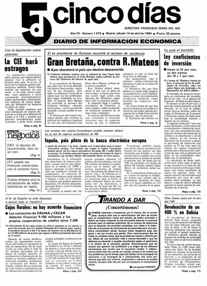 1984. España, país piloto de la banca electrónica europea.