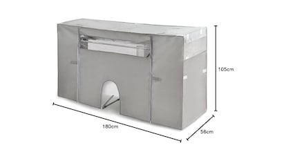 Cubretendedero sobre fondo blanco.